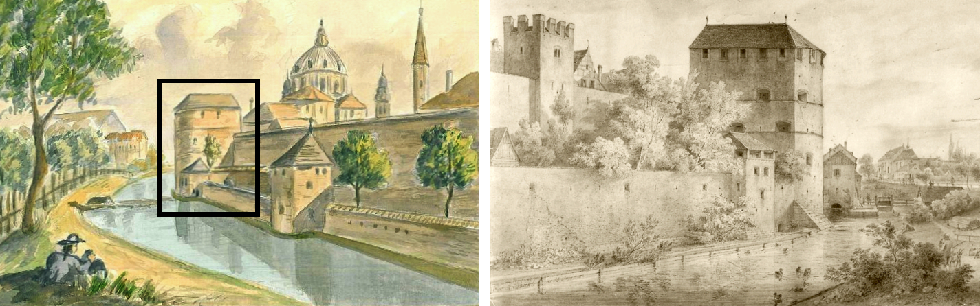 Stadtmauertur um 1800 bei Kremer und Lebschee